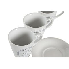 Набор чашек с блюдцами DKD Home Decor Металл Белый Керамика 90 ml цена и информация | Стаканы, фужеры, кувшины | pigu.lt