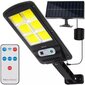 Lauko šviestuvas su saulės baterija ir pulteliu 120 LED цена и информация | Lauko šviestuvai | pigu.lt