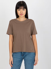 Женская коричневая однотонная футболка цена и информация | Футболка Мы здесь | pigu.lt