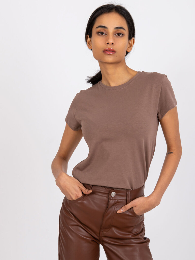 Marškinėliai moterims 2016101829714, rudi kaina ir informacija | Marškinėliai moterims | pigu.lt