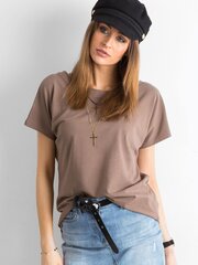 Marškinėliai moterims 2016101850619, rudi цена и информация | Женские футболки | pigu.lt