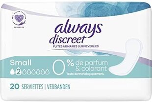 Always Discreet 0%, Урологические вкладыши, для защиты от протекания мочевого пузырямаленькие, 20 шт. цена и информация | Mедицинский уход | pigu.lt