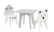Vaikiškas stalas ir dvi kėdės vaikams, pilkas kaina ir informacija | Vaikiškos kėdutės ir staliukai | pigu.lt
