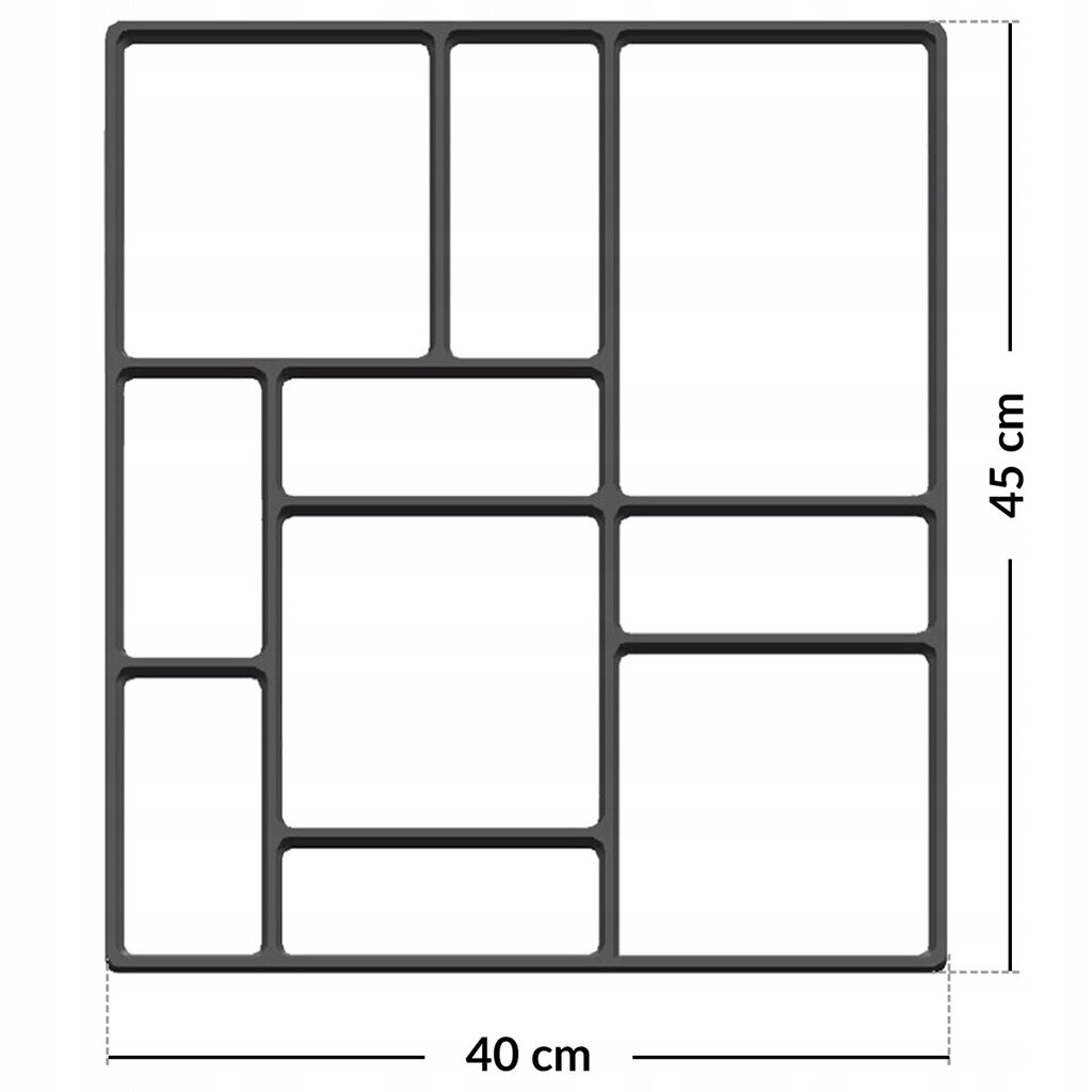 Forma grindinio formavimui 45x40x4,5 cm kaina ir informacija | Mechaniniai įrankiai | pigu.lt