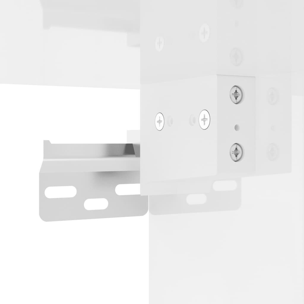 vidaXL Sieninė naktinė spintelė, balta, 41,5x36x28cm, blizgi kaina ir informacija | Spintelės prie lovos | pigu.lt