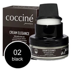 Черный крем для натуральной кожи с губкой - Coccine Cream Elegance, 50 ml цена и информация | Средства для ухода за одеждой и обувью | pigu.lt