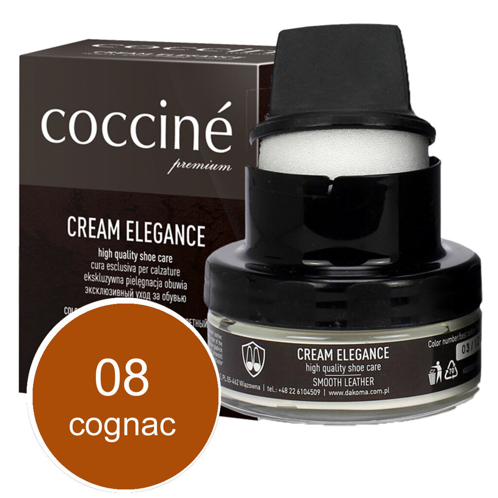 Coccine Cream Elegance batų tepalas su kempinėle, 50 ml, rudas kaina ir informacija | Drabužių ir avalynės priežiūros priemonės | pigu.lt