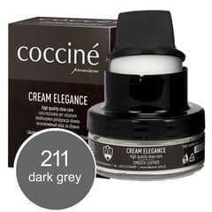 Темно-серый крем для натуральной кожи с губкой - Coccine Cream Elegance, 50 ml цена и информация | Средства для ухода за одеждой и обувью | pigu.lt