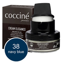 Темно-синий крем для натуральной кожи с губкой - Coccine Cream Elegance, 50 ml цена и информация | Средства для ухода за одеждой и обувью | pigu.lt