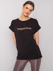 Marškinėliai moterims Fancy 2016102914136, juodi kaina ir informacija | Marškinėliai moterims | pigu.lt