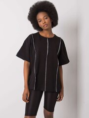 Marškinėliai moterims Rue Paris 2016102946519, juodi kaina ir informacija | Marškinėliai moterims | pigu.lt