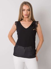 Женский топ больших размеров RUE PARIS, черный цена и информация | Женские блузки, рубашки | pigu.lt