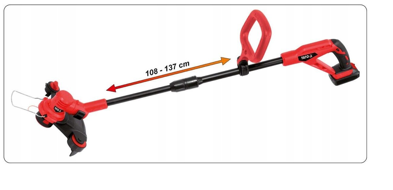 Akumuliatorinė žoliapjovė-trimeris Yato YT-82830 137 cm kaina ir informacija | Trimeriai (žoliapjovės), krūmapjovės | pigu.lt