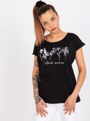 Marškinėliai moterims Factory Price 2016103151226, juodi цена и информация | Женские футболки | pigu.lt