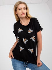 Marškinėliai moterims Relevance 2016103216734, juodi цена и информация | Женские футболки | pigu.lt