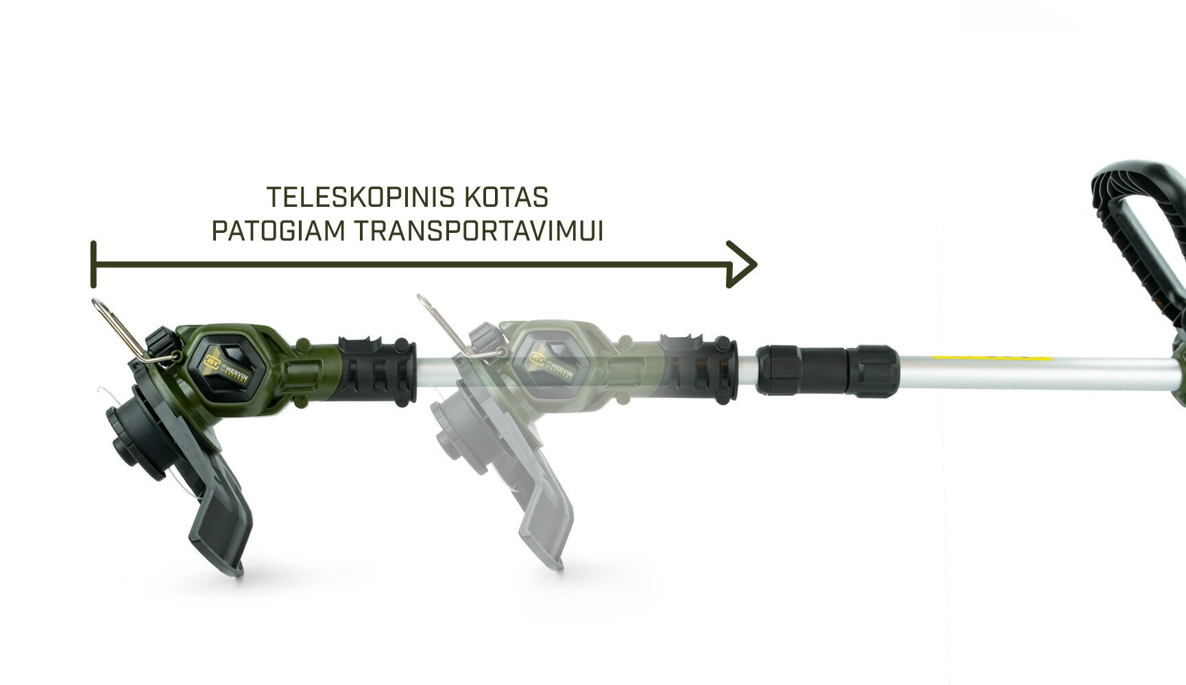 Akumuliatorinė žoliapjovė/trimeris Hervin Battery, PLYL-12B, 20 V, be akumuliatoriaus ir įkroviklio цена и информация | Trimeriai (žoliapjovės), krūmapjovės | pigu.lt