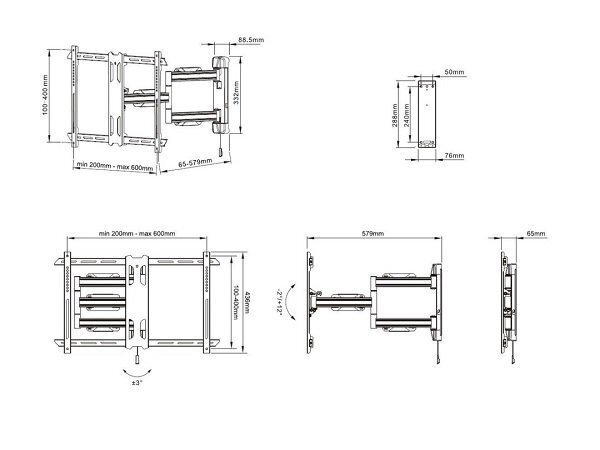 Multibrackets MB-6706 70" kaina ir informacija | Televizorių laikikliai, tvirtinimai | pigu.lt