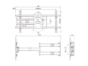 Multibrackets MB-6874 Настенный кронштейн для телевизора для телевизоров до 75" / 40kg цена и информация | Кронштейны и крепления для телевизоров | pigu.lt