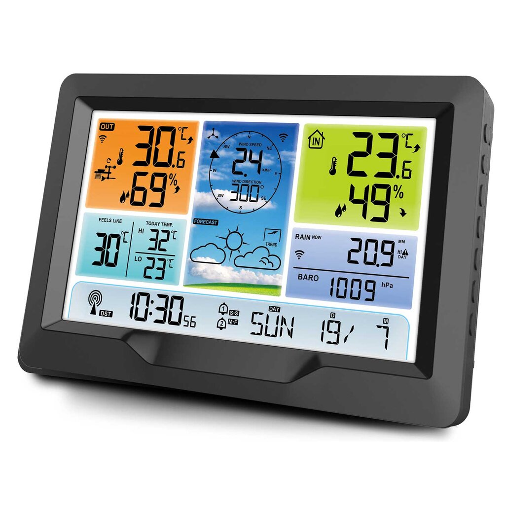 Meteorologinė stotis su ekranu BD-905 grafitas kaina ir informacija | Meteorologinės stotelės, termometrai | pigu.lt