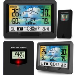 Meteorologinė stotis su ekranu BD-901 juoda kaina ir informacija | Meteorologinės stotelės, termometrai | pigu.lt