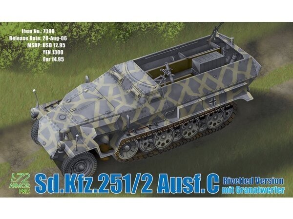 Konstruktorius Dragon Sd.Kfz.251/2 Ausf.C (Rivetted Version mit Granatwerfer), 1/72, 7308 цена и информация | Konstruktoriai ir kaladėlės | pigu.lt