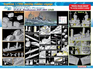 Konstruktorius Dragon Gleaves Class Destroyer U.S.S. Buchanan DD-484 (1942), 1/350, 1021 kaina ir informacija | Dragon Vaikams ir kūdikiams | pigu.lt