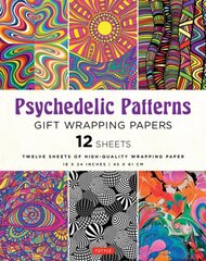 Psychedelic Patterns Gift Wrapping Papers - 12 sheets: 18 x 24 inch (45 x 61 cm) High-Quality Wrapping Paper kaina ir informacija | Knygos apie sveiką gyvenseną ir mitybą | pigu.lt