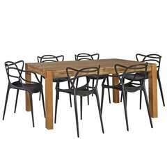 Обеденный комплект Chicago New с 6-стульями (30027) цена и информация | Комплекты мебели для столовой | pigu.lt