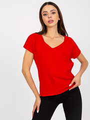 Marškinėliai moterims Basic Feel Good 2016103259618, raudoni kaina ir informacija | Marškinėliai moterims | pigu.lt