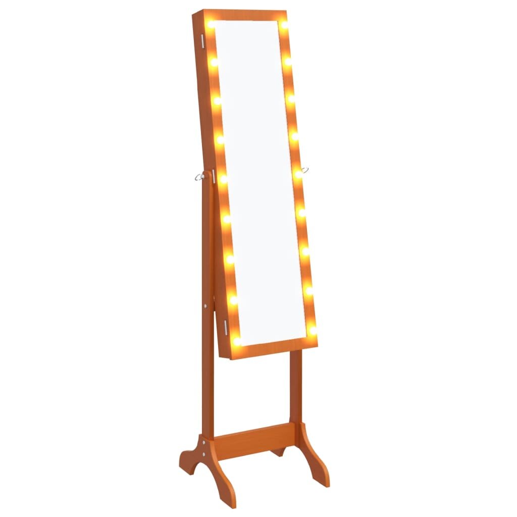 vidaXL Laisvai pastatomas veidrodis su LED, 34x37x146cm цена и информация | Veidrodžiai | pigu.lt