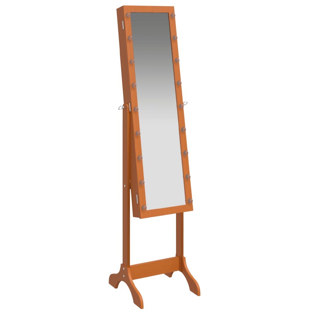 vidaXL Laisvai pastatomas veidrodis su LED, 34x37x146cm kaina ir informacija | Veidrodžiai | pigu.lt