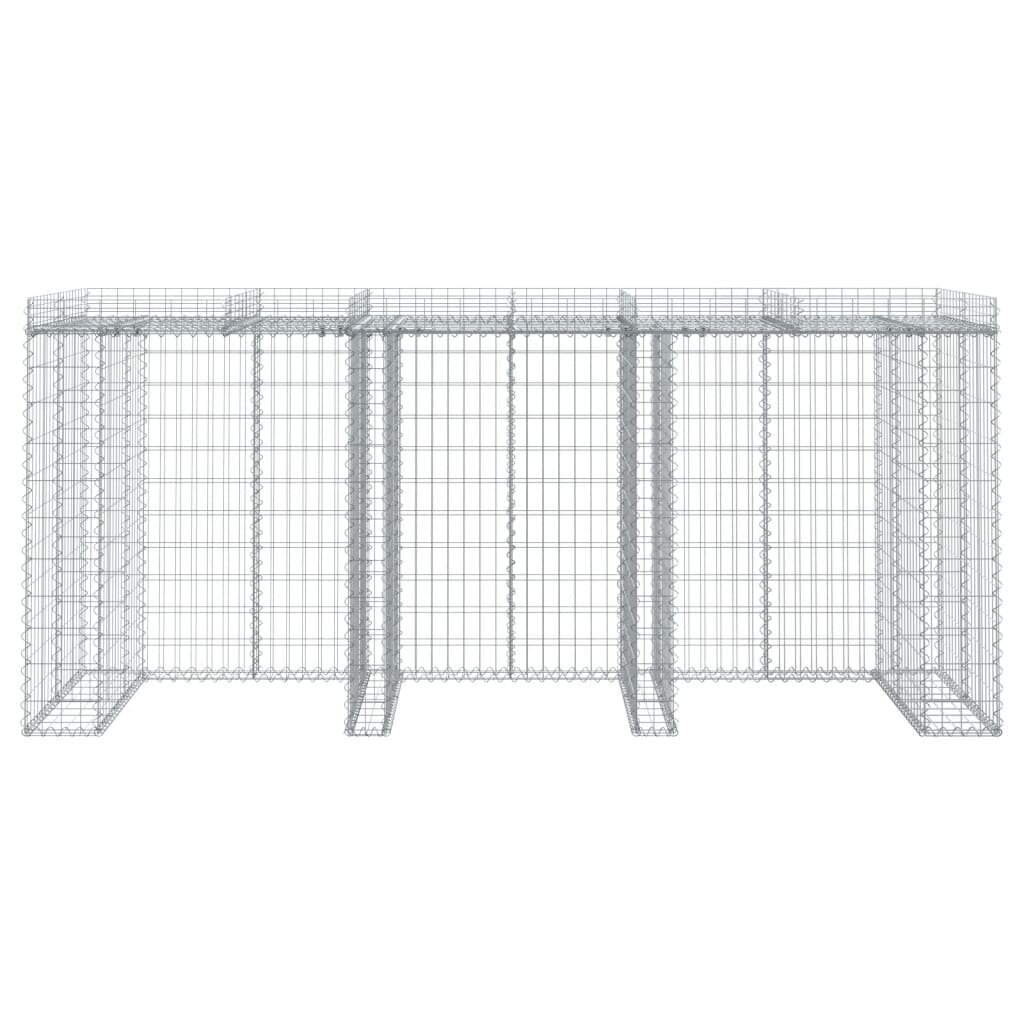 Gabiono siena šiukšlių konteineriui vidaXL, 270x91x120cm цена и информация | Tvoros ir jų priedai | pigu.lt