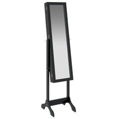 vidaXL Laisvai pastatomas veidrodis, juodos spalvos, 34x37x146cm цена и информация | Зеркала | pigu.lt