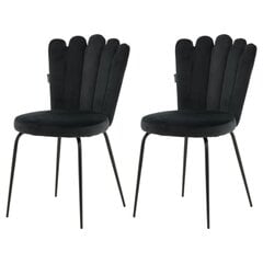 2 - jų valgomojo kėdžių komplektas Venture Home Limhamn, juodas kaina ir informacija | Virtuvės ir valgomojo kėdės | pigu.lt