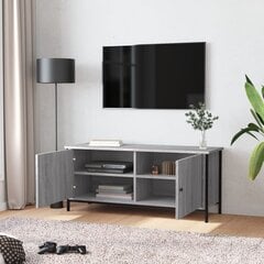 vidaXL TV spintelė su durelėmis, pilka ąžuolo, 102x35x45cm, mediena цена и информация |  Тумбы под телевизор | pigu.lt