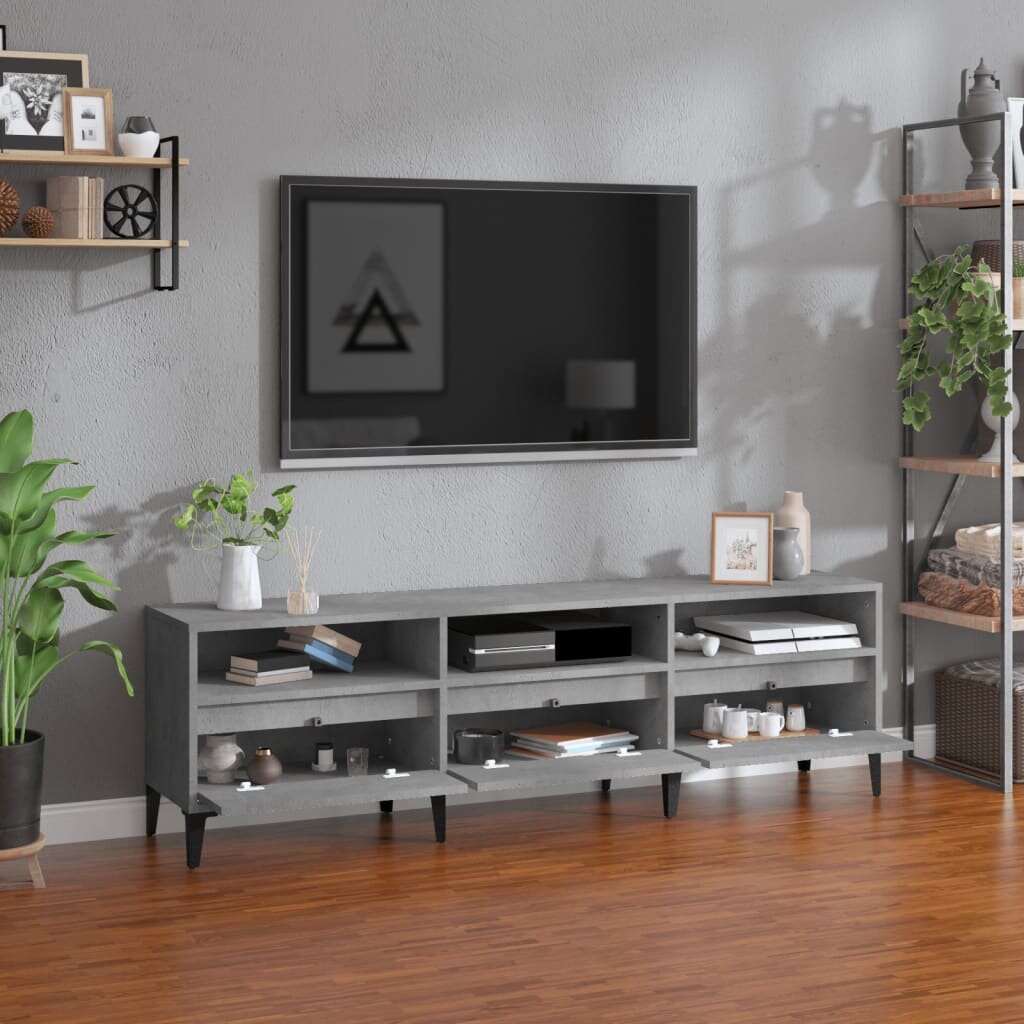 vidaXL Televizoriaus spintelė, betono pilka, 150x30x44,5cm, mediena kaina ir informacija | TV staliukai | pigu.lt