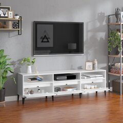 vidaXL Televizoriaus spintelė, balta, 150x30x44,5cm, mediena, blizgi kaina ir informacija | TV staliukai | pigu.lt