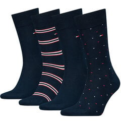 Tommy Hilfiger vyriškos kojinės 4 vnt. dovanų dėžutėje, tamsiai mėlynos kaina ir informacija | Vyriškos kojinės | pigu.lt