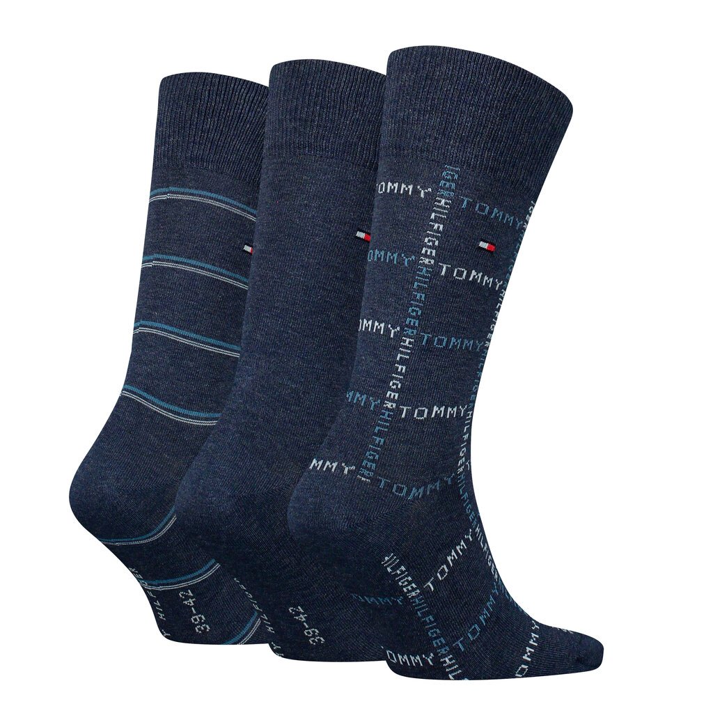Tommy Hilfiger vyriškos kojinės 3 vnt. dovanų dėžutėje, mėlynos spalvos kaina ir informacija | Vyriškos kojinės | pigu.lt