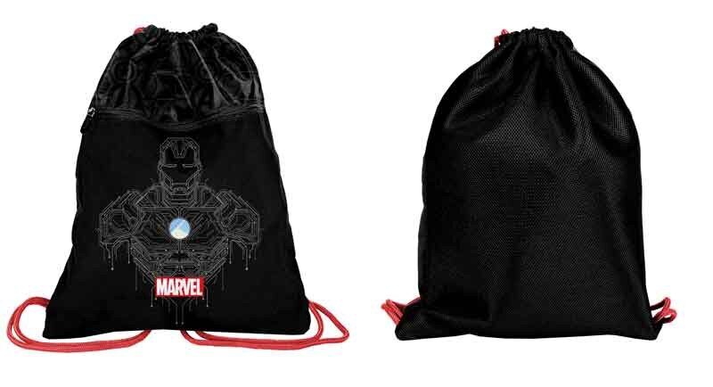 Maišelis sportinei aprangai Paso Keršytojai (Marvel Avengers) AV23UU-713, juodas kaina ir informacija | Kuprinės mokyklai, sportiniai maišeliai | pigu.lt
