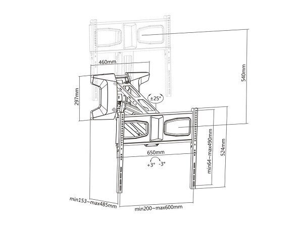 Multibrackets MB-9615 37-70” kaina ir informacija | Televizorių laikikliai, tvirtinimai | pigu.lt