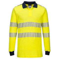 Liepsnoms atsparūs polo marškinėliai Portwest Hi-Vis, geltoni kaina ir informacija | Darbo rūbai | pigu.lt