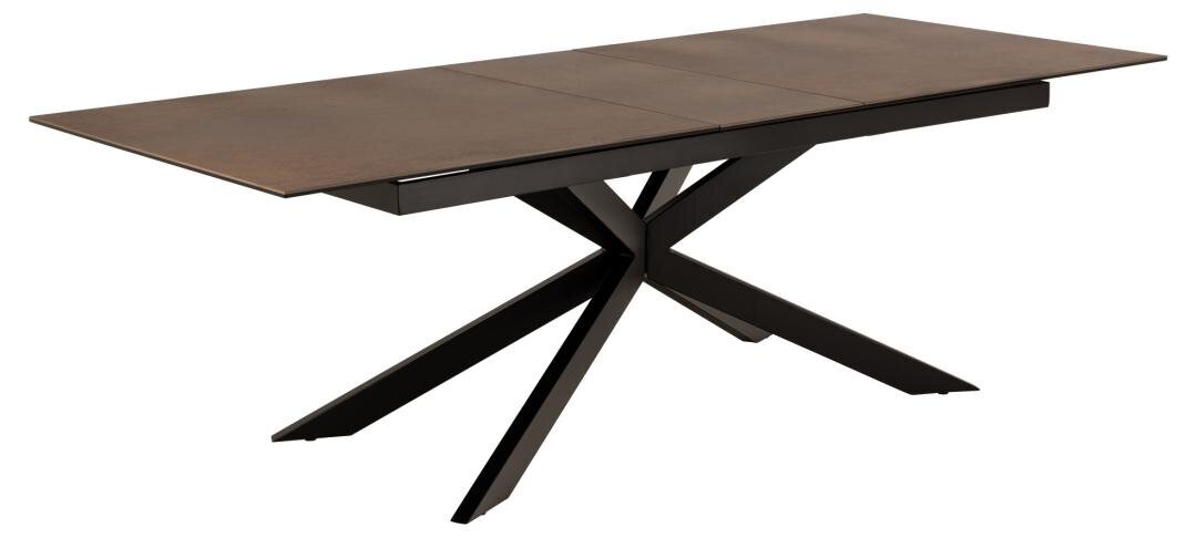 Valgomojo stalas Bendt Irwine, 200-240x100 cm, rudas kaina ir informacija | Virtuvės ir valgomojo stalai, staliukai | pigu.lt