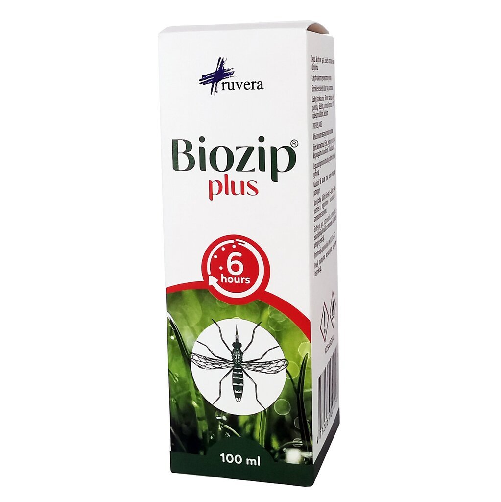Repelentas apsaugai nuo uodų ir erkių Biozip Plus, 100ml kaina ir informacija | Apsauga nuo uodų, erkių | pigu.lt