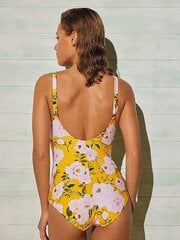 Vientisas maudymosi kostiumėlis moterims Ysabel Mora Hilda Yellow - White Flower Print kaina ir informacija | Maudymosi kostiumėliai | pigu.lt