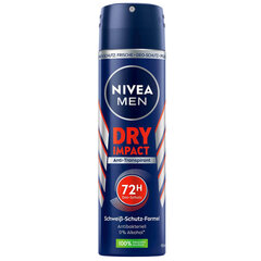 Сухой дезодорант для мужчин "Nivea Men Dry Impact 72h", 150 мл цена и информация | Дезодоранты | pigu.lt