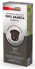 Кофейные капсулы Molinari 100% Arabica, 10 шт., совместимые с кофе машиной Nespresso® цена и информация | Кофе, какао | pigu.lt