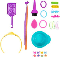 Rinkinys Barbie Mattel vaivorykštės spalvų stilizavimo galva kaina ir informacija | Žaislai mergaitėms | pigu.lt