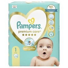 Sauskelnės Pampers Premium Care 1 (2–5 kg), 72 vnt. kaina ir informacija | Pampers Kūdikio priežiūrai | pigu.lt