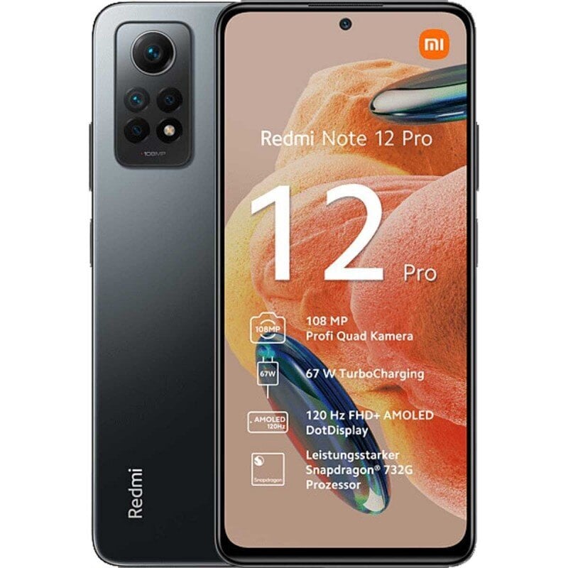 Xiaomi Redmi Note 12 Pro 8/256GB MZB0DEIEU Graphite Gray цена и информация | Mobilieji telefonai | pigu.lt